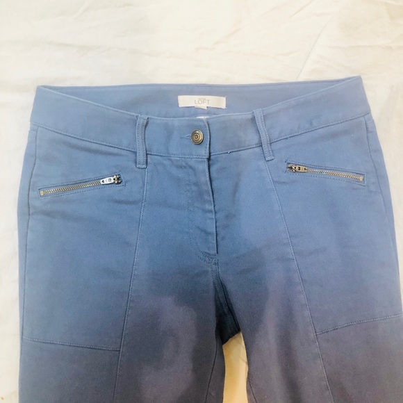 SOLD Ann Taylor Loft Blue zipper skinny jeans - Picture 5 of 5